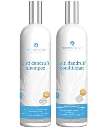 Organic Dandruff Shampoo and Conditioner Set -Sulfate Free - Anti-Dandruff - For Hair and Scalp - For Men and Woman - All Organic Treatment - Great for Psoriasis and Dermatitis - Contains All Organic Oils - Made in USA Small 4oz