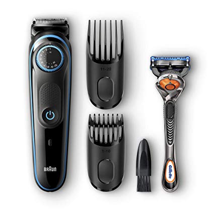 Braun BeardTrimmer BT5040 Beard Trimmer & Hair Clipper, Black/Blue