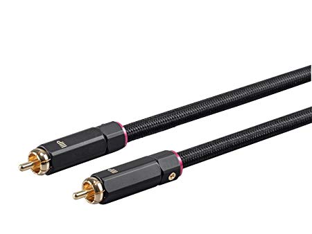 Monoprice Onix Series Digital Coaxial Audio/Video RCA Subwoofer CL2 Rated Cable, RG-6/U 75-ohm 6ft