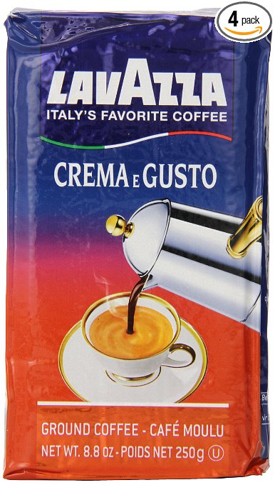 Lavazza Crema e Gusto - Ground Coffee, 8.8-Ounce Bricks (Pack of 4)