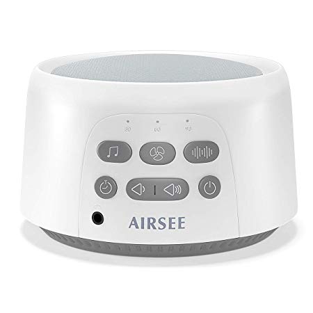 AIRSEE White Noise Machine - Portable Sound Machine for Sleeping with High Quality Speaker, 7 Natural and Soothing Sounds, Baby Sound Machine, Portable Sleep Sound Therapy for Home, Baby