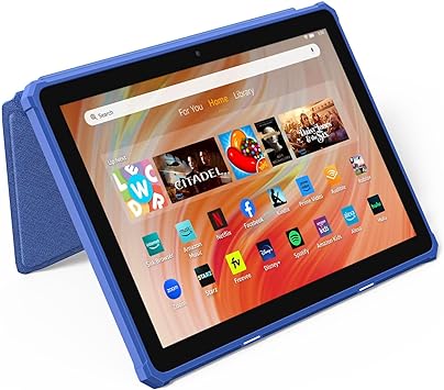 MoKo Case Fits All-new Amazon Fire HD 10 Tablet (13th Generation, 2023 Release) 10.1", Origami Standing Shell Cover with Magnetic PC Back Cover, Denim Indigo