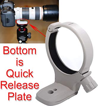 iShoot Metal Lens Support Collar Tripod Mount Ring for Canon EF 70-200mm f/4L USM, EF 70-200mm f/4L IS USM, EF 400mm f/5.6 L USM, EF 80-200mm f/2.8L -Bottom is Camera Quick Release Plate