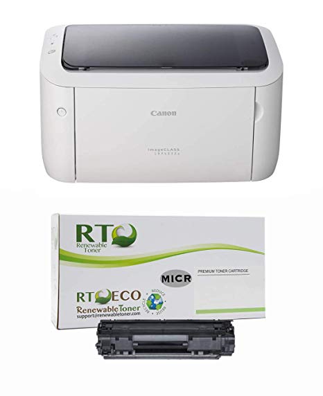 Renewable Toner ImageCLASS LBP6030W MICR Check Printer Bundle with 1 Compatible 125 3484B001AA MICR Toner Cartridge