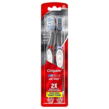 Colgate Colgate 360 optic white sonic powered vibrating toothbrush, soft - 2 count, 2 Count