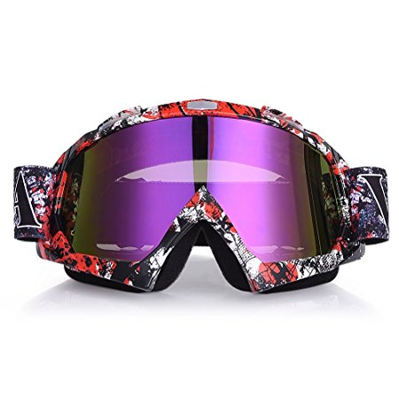 Uarter Motorcycle Goggles Ski Goggles Adjustable UV Protective Eyewear Outdoor Wind Glasses for Winter
