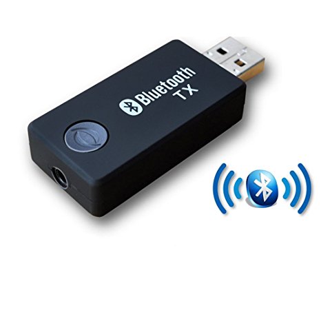 URANT USB Bluetooth Transmitter 3.5mm Portable Stereo Wireless Adapter Transmitter Audio to Bluetooth Headphone/Speaker for TV, iPod, MP3/MP4, USB Power Supply, Aptx & A2DP, Re-paired Automatically