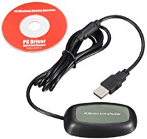 Xbox 360 Receiver PC Wireless Controller Gaming USB Receiver Adapter for Microsoft XBOX 360 for Windows XP/7/8/10-Black