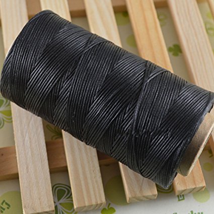 284yrd Black Leather Craft Sewing Waxed Thread Heavy Duty Waxed Thread Sewing Waxed Coarse Whipping Thread 1mm Leather Hand Stitching 125g