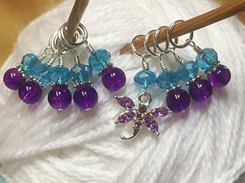 Crystal Dragonfly Stitch Marker Jewelry Set