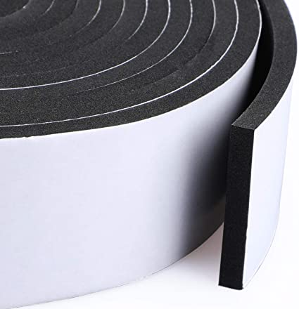 High Density Foam Tape Waterproof Sealing Strip CR Strips Neoprene Single-Sided Adhesive EVA Seal 2in X 1/4in X 13Ft