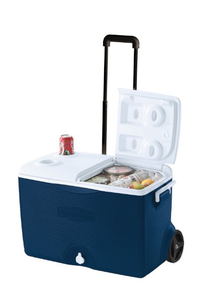 Rubbermaid Ice Chest / Cooler, Blue, 60-quart Wheeled (FG2A9002MODBL)