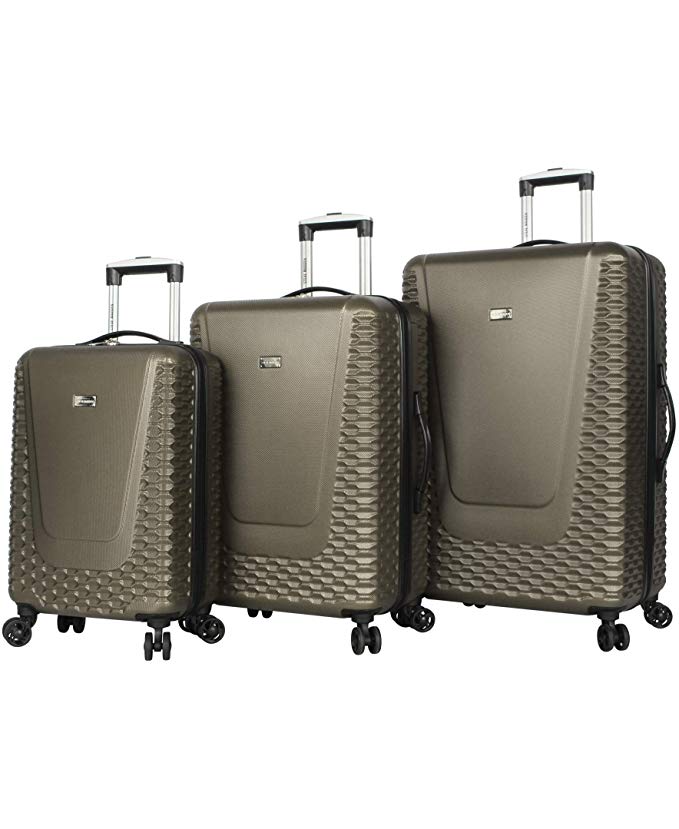 Steve Madden Antics Luggage Sets 3 Piece Hardside Suitcase With Spinner Wheels (Antics Olive, One Size)
