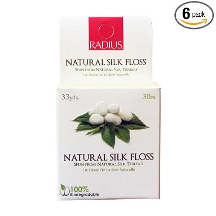 RADIUS Natural Silk Floss, Waxed, Round, Natural , 33-Yards (Pack of 6)