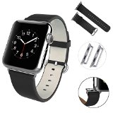Apple Watch Band Aerb Premium Genuine Leather Strap Wrist Band w Metal Clasp for Apple Watch and Sport and Edition Newly Released on June 2015 - 42mm
