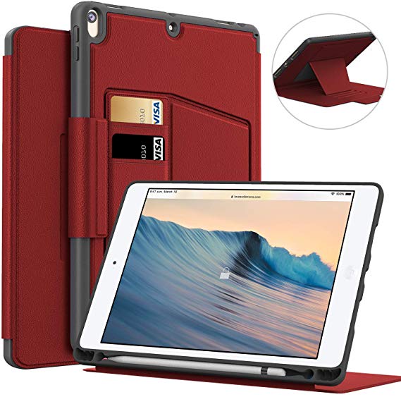 iPad Pro 10.5 Case,BeeFly Magnetic Stand Full Body Protective Rugged Shockproof Case with Holder Case for iPad Case 10.5 Red