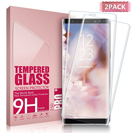 Galaxy Note 8 Screen Protector Aonsen, Full Screen Coverage (2 Pack) Scratch Resistant Ultra HD Clear Tempered Glass Screen Protector for Galaxy Note 8