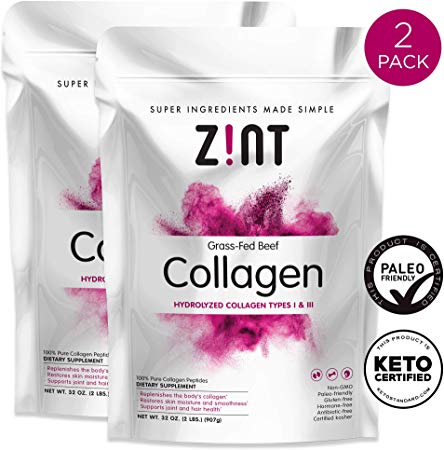Collagen Powder Collagen Peptides (64 oz Bundle, 2 x 32 oz): Keto Certified, Paleo Friendly Hydrolyzed Beauty Protein Powder Supplement - for Skin, Hair & Nails