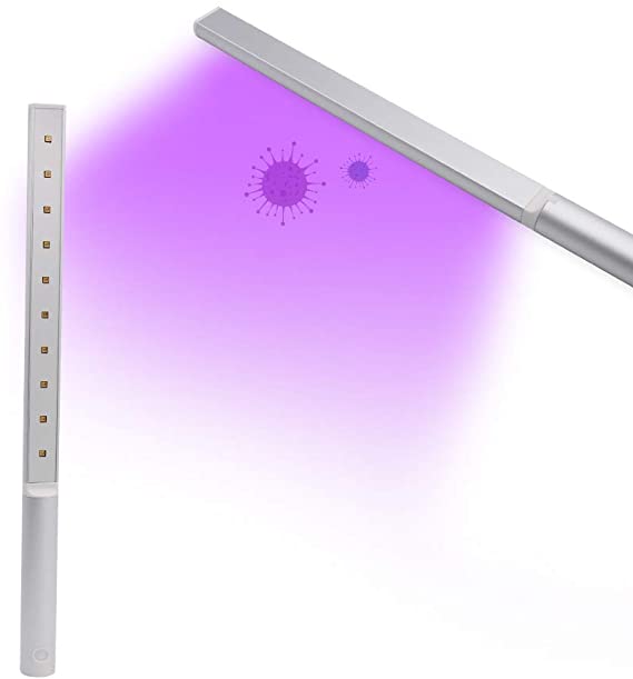 Cornelia UV Sanitizer Lamp Travel Wand UV-C Light Disinfection Mini Portable Ultraviolet Germicidal Lamp with USB Charging for Room Household Car Kids Toys (L(Including Ten chip lamp Beads))