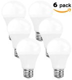 LED Bulbs Pack of 6 - A19 E27 7w Brightest 60W Incandescent Bulbs Equivalent Daylight 5000k Light Bulb