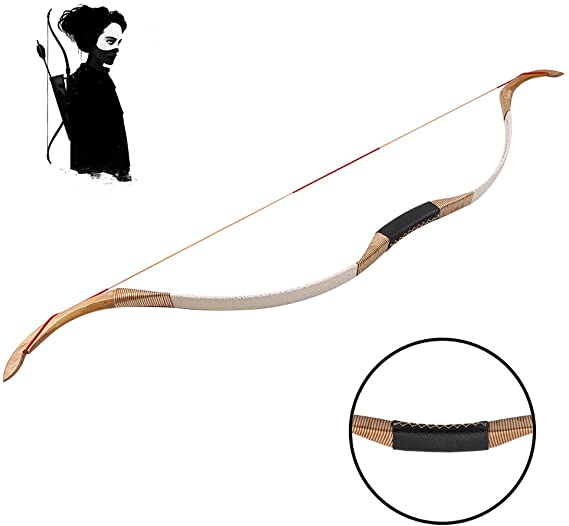 IRQ 20-50lbs Archery Traditional Horse Bow Recurve Hunting Bow for Adults Youth Mongolian Longbow Cowhide Shooting Far and Accurately