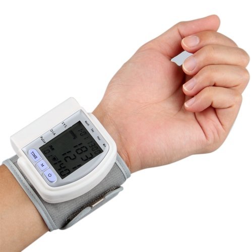 COLEMETER LCD Digital Wrist Pulse Blood Pressure Monitor and Heart Beat Meter 60 Memory