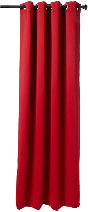 Sun Zero Easton Energy Saving Blackout Grommet Curtain Panel, 54 in x 84, Red