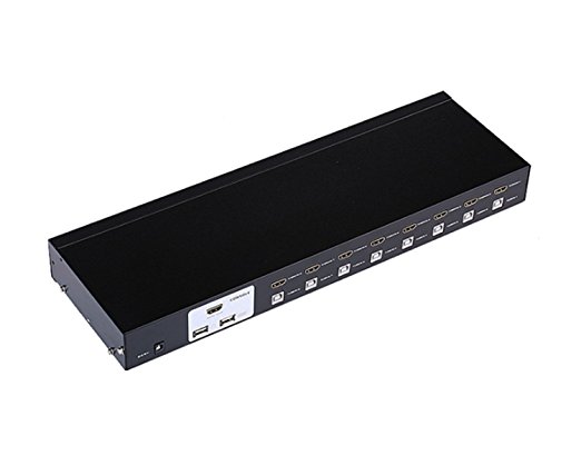 E-SDS 1080P 8 Port Auto USB HDMI Kvm Switch with Push Buttons and Hot Key Control