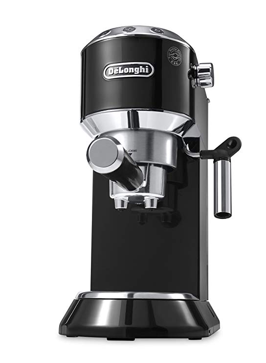 DeLonghi EC680 Dedica 15 Bar Stainless Steel Slim Espresso and Cappuccino Machine with Advanced Cappuccino System, Black