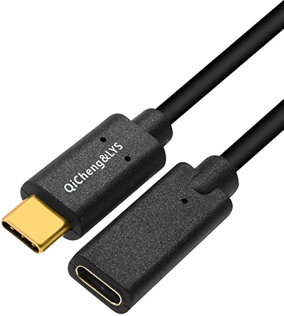 USB-C 3.1 Male to Female Extension Cable, Gen 2 (10Gbps) Gold-Plated USB C Male to Female Cable Connector,Pass Video, Data, Audio for USB Type-C Data Sync Cable (0.6m)