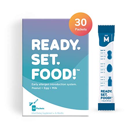 Early Allergen Introduction by Ready, Set, Food! | Add to Baby Food, Milk, or Formula | Reduce Baby’s Risk of Developing a Food Allergy | Made with Organic Peanut, Egg, Milk | Easy to Use Stage 2