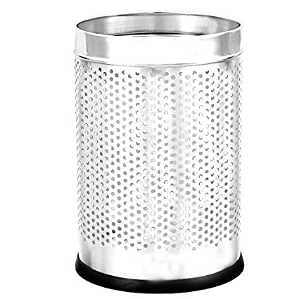MOCHEN Stainless Steel Open Dustbin for Home, Office, Kitchen, Bathroom, 5 liters (7" x 11"), Silver Chromic Finishing