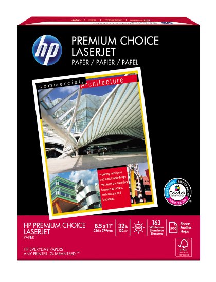 HP 11310-0 HP Premium Choice Laserjet Paper, White, 32-lb., 8-1/2" x 11", 500 Sheets/ream