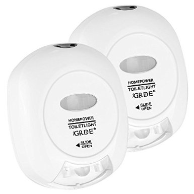 2 X GRDE New Lavnav LED Sensor Motion Activated Toilet Nightlight Energy-efficient Battery-operated Security Lavatory Navigation Night Lights2pack
