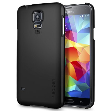 Galaxy S5 Case Spigen Ultra Fit Non-Slip Smooth Black Premium Protection SF Coated Non-Slip Matte Hard Case for Galaxy S5 2014 - Smooth Black SGP10731