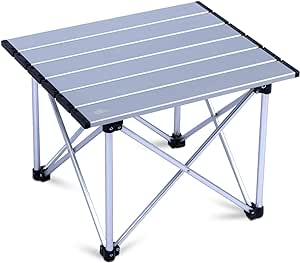 iClimb Ultralight Compact Camping Folding Table with Carry Bag (Reinforced Silver - S)