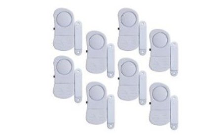 Stalwart 72-852075 8 Piece Mini Window Security System Alarm Set (White)