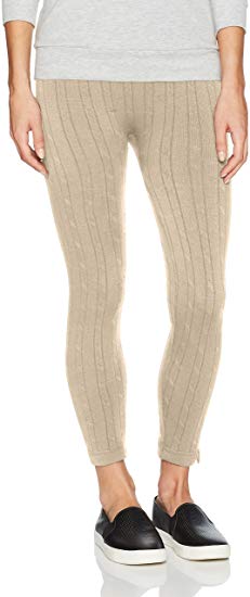 MUK LUKS Women's Cable Knit Fleece Lined Leggins