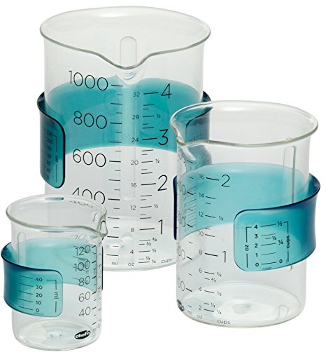 Chef'n Measure Up Adjustable Measuring Beakers (Set of 3), Clear