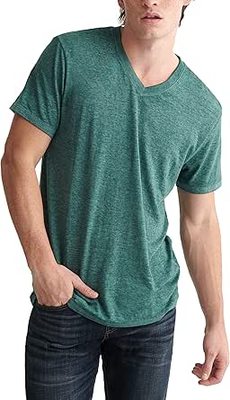 Lucky Brand Mens Venice Burnout Vee Neck Tee