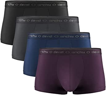 David Archy 4 Packs Trunks Separatec Pouch Micro Modal Dual Pouch