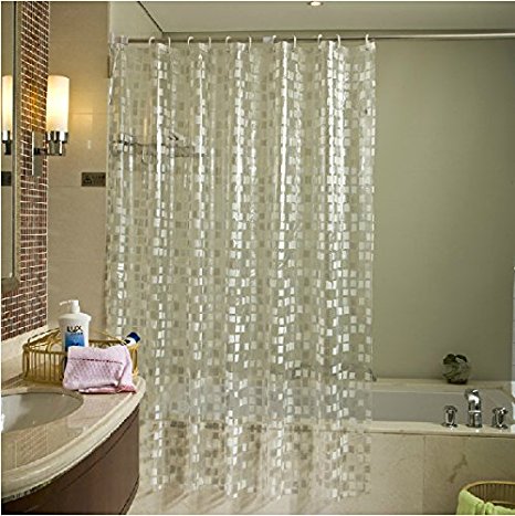 Eforgift Eco-friendly 14 Gauge PVC Shower Curtains Mildew Resistant Waterproof ,Bathroom Curtain Liner,72-Inch by 78-Inch,Mosic Clear