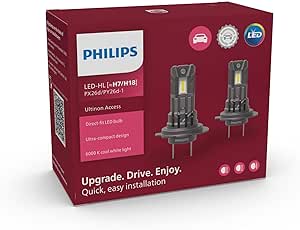 Philips Ultinon Access LED car headlight bulb (H7), ultra-compact direct-fit, 80%, 6.000K, set of 2