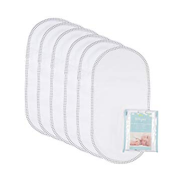 TILLYOU Premium Double Layer Changing Pad Liner, Waterproof and Tear Resistant Diaper Changing Table Cover, 100% Cotton Flannel Surface and TPU Back Coating, 11.5"x23", 6 Count