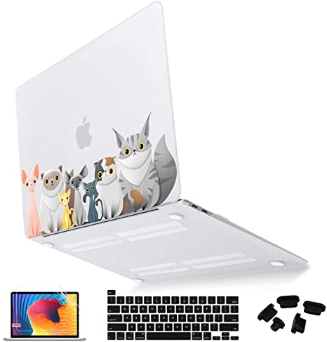 Mektron Case for MacBook 16 inch A2141, Cat Family Matte Plastic Hard Shell Cover for MacBook Pro 16-inch 2020 2019 Touch ID & Touch ID