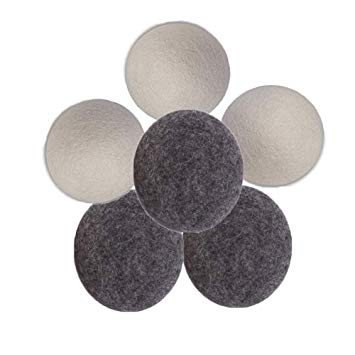 Wool Dryer Balls Organic Wool Dryer Balls Dark Natural Fabric Softener,6pcs (7cm)