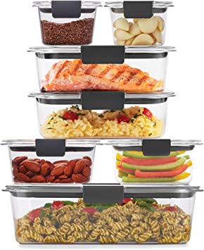 Rubbermaid 2108377 Brilliance Storage 14-Piece Plastic Lids | BPA Free, Leak Proof Food Container, Clear