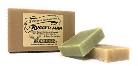 Rugged Man Soap Assortment Pack, Leather Goats Milk & Woodland Pine, All Natural, Handmade (2 Bars)