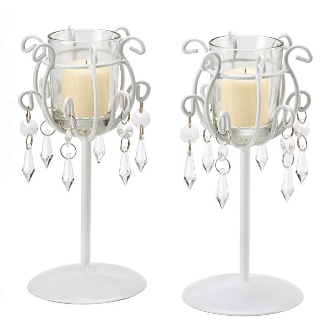 Gifts & Decor Crystal Drop Votive Stands Wrought Iron Candleholder