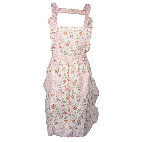 Sannysis(TM) 1PC Lovely Home Kitchen Cooking Bib Flower Style Pocket Lace Apron Dress
